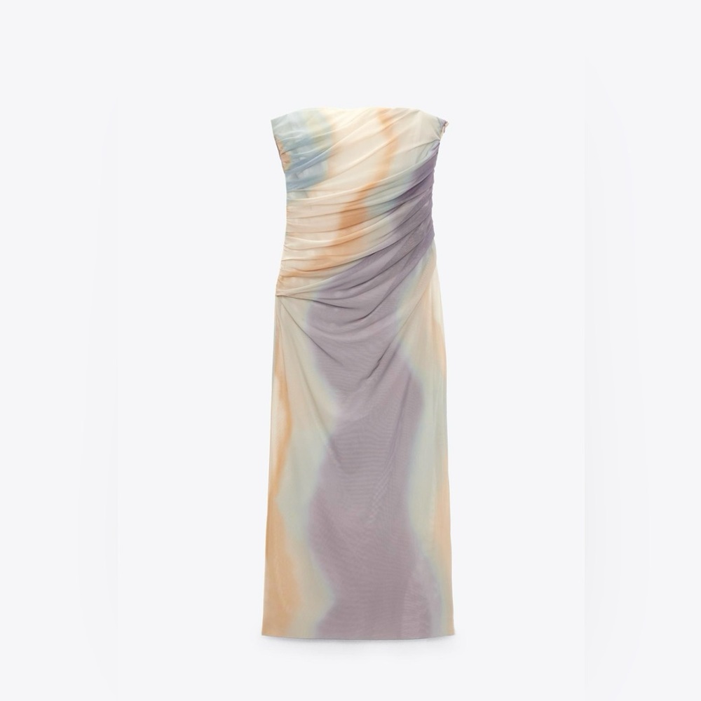 Zara Tulle Elegant Multicolor Women's Dress with Corset top